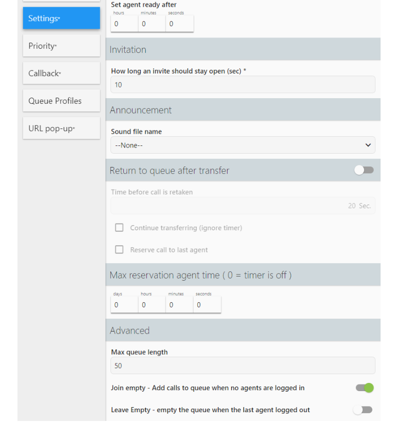 How to change settings on queue | zissonas